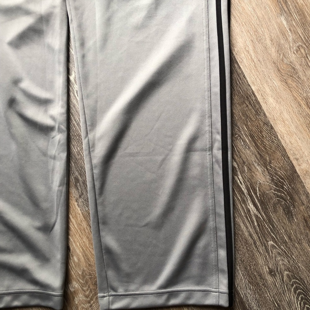 adidas Men's Light Gray Track Pants with Black Side Stripes Size XL - Picture 2 of 5
